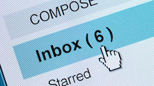 Email inbox showing 6 unread emails