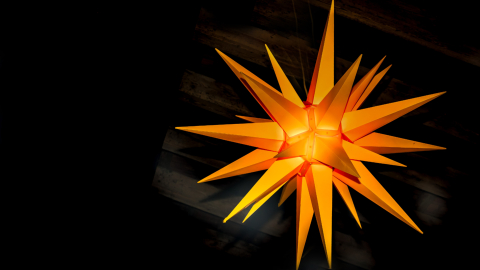 Red and Orange glowing star shaped light