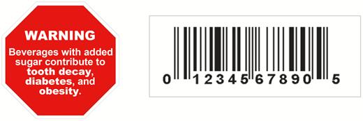 Health warning label (left) and control label (right) used in the randomized trial.
