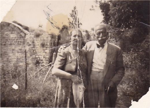 Naim and Aniseh Cotran in their orchards in Nahr al Nabi’a, 1949. Photograph in the author’s possession.