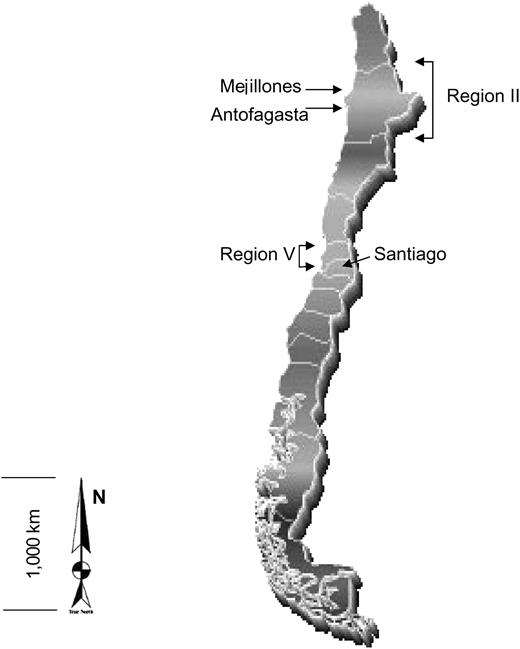 Map of Chile.
