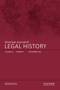 American Journal of Legal History Cover Image