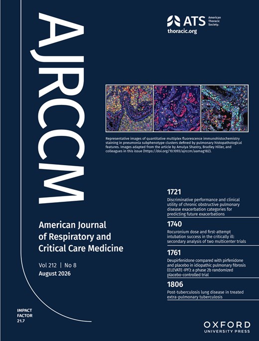American Journal of Respiratory and Critical Care Medicine Cover Image for Volume 212, Issue 8