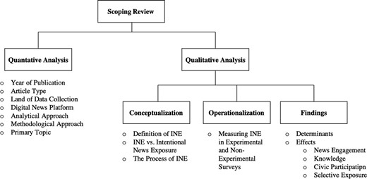 Overview of the categories and subcategories of the scoping review.