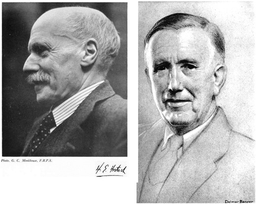 Felix Eugen Fritsch FRS (left) and William Harold Pearsall FRS (right). Fritsch was Chairman of the Annals of Botany Company from 1941 to 1954 (portrait from Salisbury, 1954). Pearsall was Editor or joint Editor of Annals of Botany between 1948 and 1963 (portrait from Clapham, 1971).