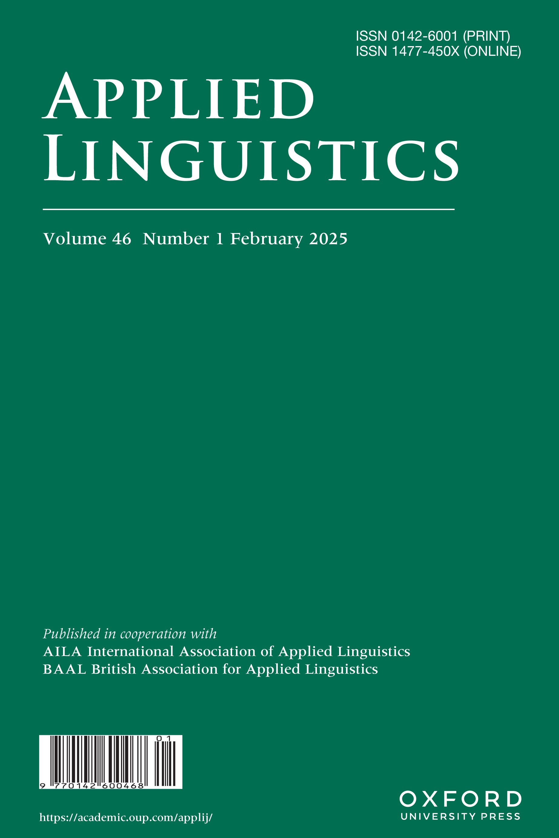 Volume 46 Issue 1 | Applied Linguistics | Oxford Academic