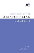 Proceedings of the Aristotelian Society Cover Image
