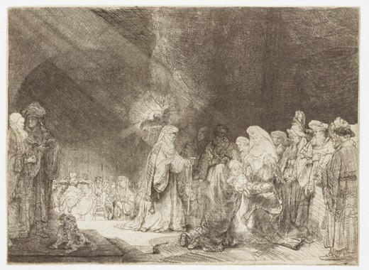Rembrandt van Rijn, The Presentation in the Temple, c. 1637–41. Etching, 214 × 290 mm. Amsterdam: Rijksmuseum (RP-P-1962-26).