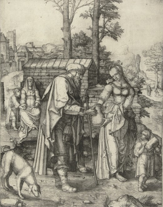 Lucas van Leyden, Abraham Dismissing Hagar and Ishmael, 1505–10. Engraving, 277 × 215 mm. Amsterdam: Rijksmuseum (RP-P-OB-1588).
