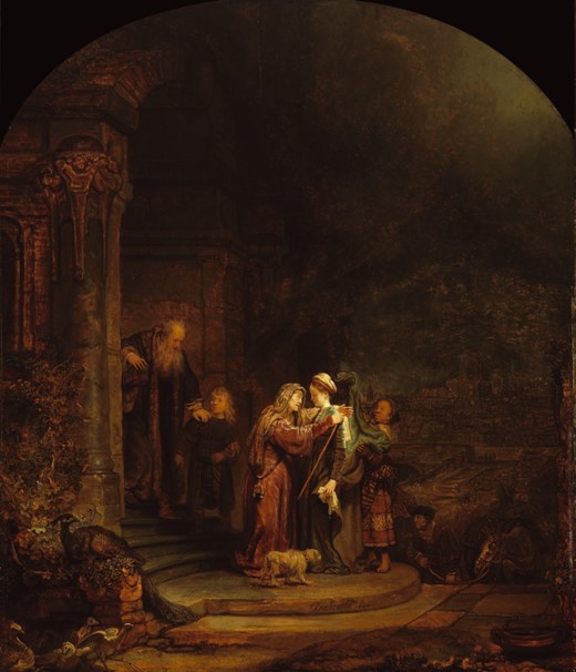 Rembrandt van Rijn, The Visitation, 1640. Oil on cedar panel, 56.5 × 47.9 cm. Detroit: Detroit Institute of Art.