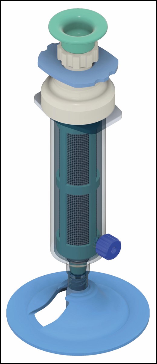 Graphic rendering of the Push-to-Spin (P2S) device.