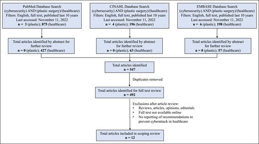Flowchart of selection process for articles included in scoping review.