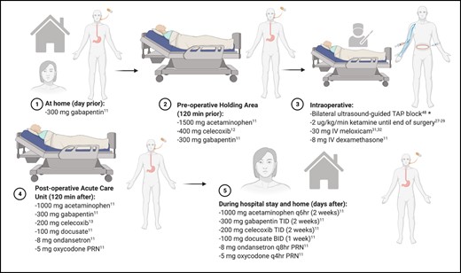 Multimodal pain regimen protocol for abdominoplasty.