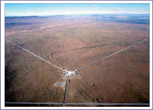 The LIGO Observatory on the Hanford Site, Washington state. Each arm is 4 km long. (LIGO)