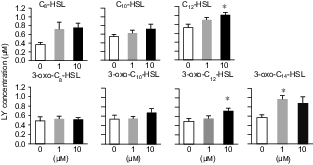 Effects of AHLs on mucosal permeability of the isolated rat colon.