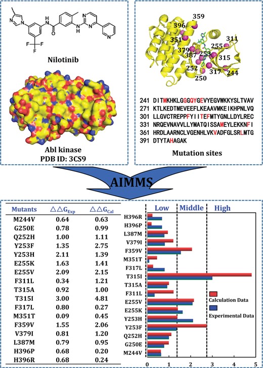 The calculation procedure and prediction result of Abl kinase inhibitor nilotinib.