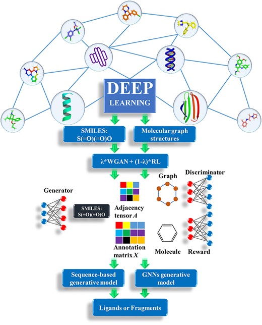 Flowchart of deep learning based on sequence-based model and graph neural networks model.