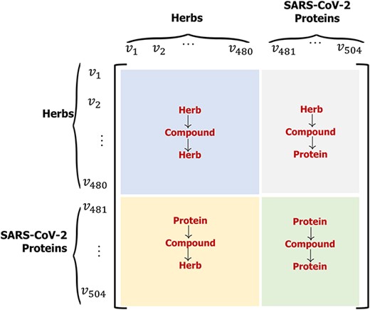 Herb-protein relationship matrix.