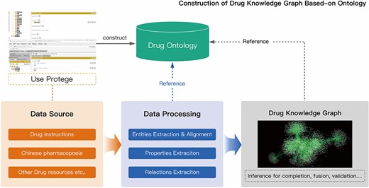 Construction process of the drug knowledge graph.