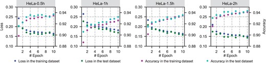 Overfitting evaluation on HeLa dataset