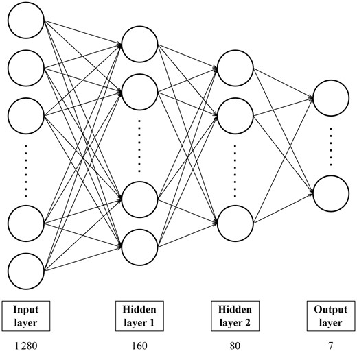 PHIStruct classifier architecture. The number below the label of each layer denotes the size of that layer.