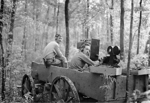 Sound recording of ivory-billed woodpecker in the Singer Tract, Louisiana, April 1935. Photograph: James T. Tanner, then a Cornell University graduate student, printed courtesy of Tensas River National Wildlife Refuge, US Fish and Wildlife Service (Mss. 4171), Louisiana and Lower Mississippi Valley Collections, Louisiana State University Libraries, Baton Rouge, Louisiana, in the United States.