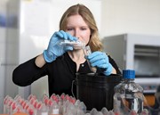 Postdoctoral associate, Jessica Alice Farrell, extracting environmental DNA...