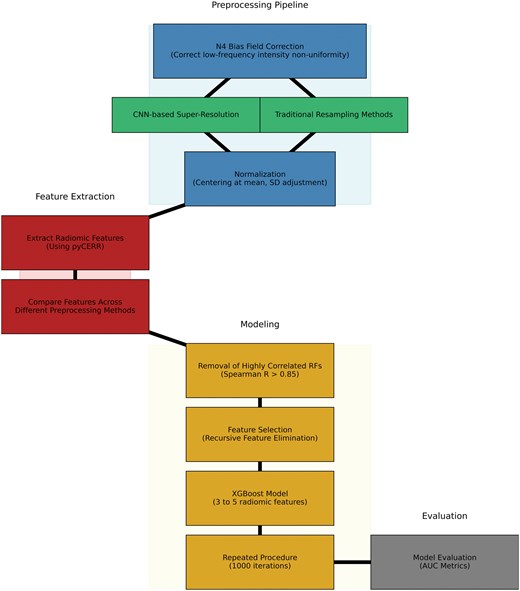 Workflow for preprocessing MR image pipeline.