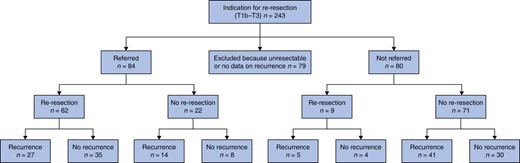 Recurrence in referred and non-referred patients with an indication for re-resection