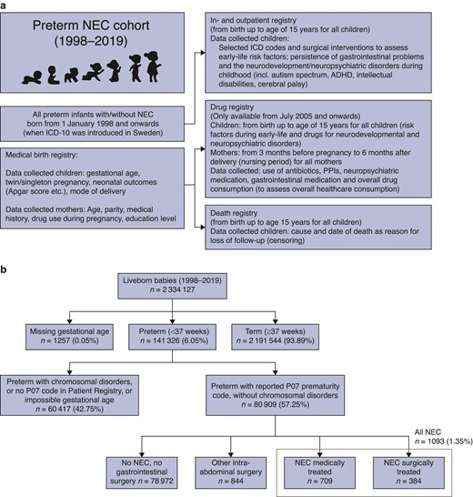a Registry linkage and b selection of the study cohort (flow chart)