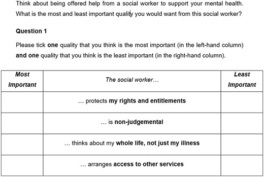 Example question from BWS survey