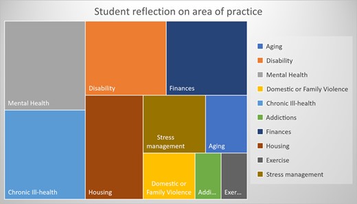 Student reflection on area of practice.