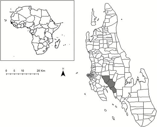 Location of study sites in Unguja island, Zanzibar.