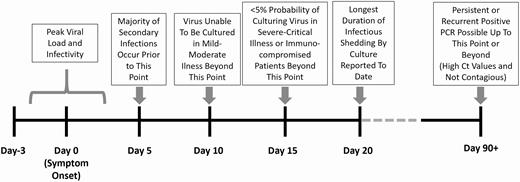 Summary of timeline of SARS-CoV-2 infectivity.