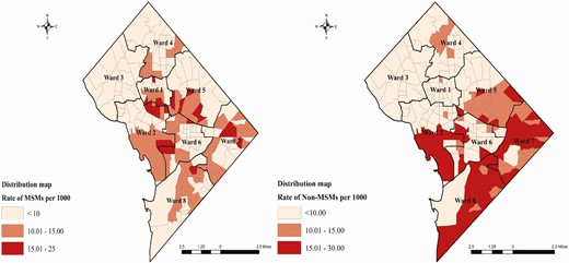Distribution of MSM and non-MSM with HIV in DC. Abbreviations: DC, District of Columbia; HIV, human immunodeficiency virus; MSM, men who have sex with men.