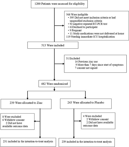 Flow diagram. Abbreviations: ICU, intensive care unit; RT-PCR, reverse transcriptase–polymerase chain reaction.