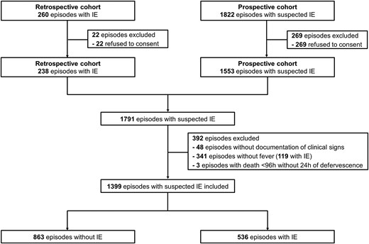 Flowchart of patients. Abbreviation: IE, infective endocarditis.