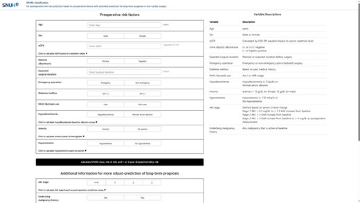 The online calculator of SPARK and mid-to-long term risk predictor.
