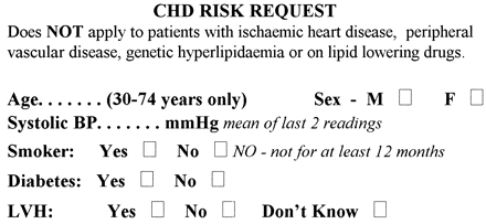 Laboratory CHDR assessment request label.
