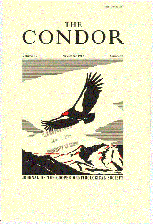 The Condor: Ornithological Applications Cover Image for Volume 86, Issue 4