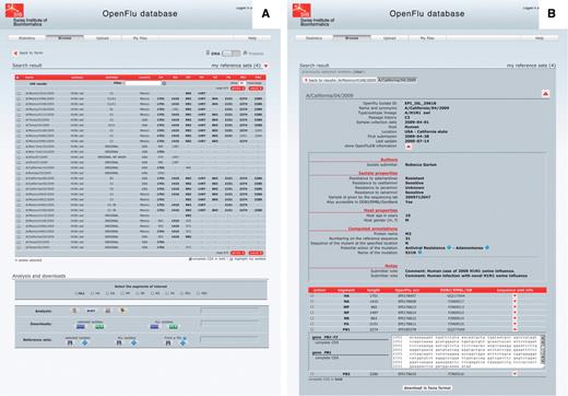 ‘Browse’ results are presented in an isolate-centric view. Columns contain either annotations or sequence length. Switching between the nucleotide and protein views is done with the top right switch. Complete CDS or proteins can be highlighted in bold. Checkboxes are used to select isolates for further analysis, export or assignment to a reference set. Analysis buttons are from left to right: MUSCLE MSA, BLAST, SSMs and isolate geolocation. Isolate annotations are exported in a Microsoft Excel file and viral nucleotide or protein sequences are exported in a FASTA file.