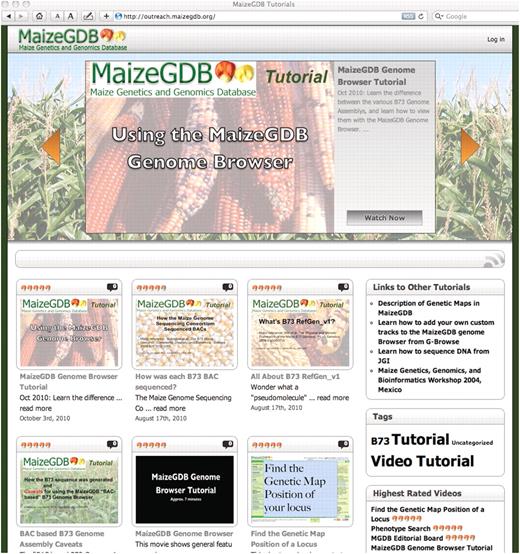 MaizeGDB’s new tutorial page.