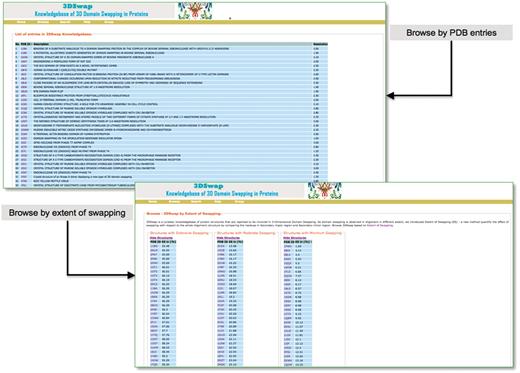 Browse interfaces of 3DSwap.