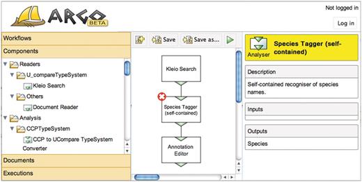 Screen capture of Argo's web-based GUI.
