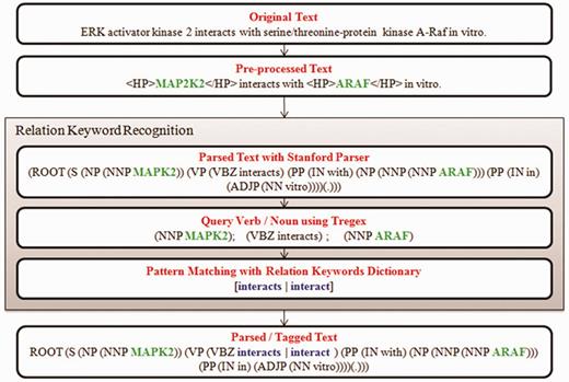 Tregex-based algorithm for extracting the relation keyword.