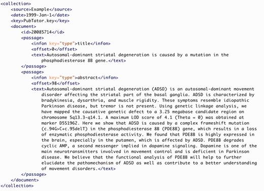 A snippet of the BioC article file for PMID 20085714.