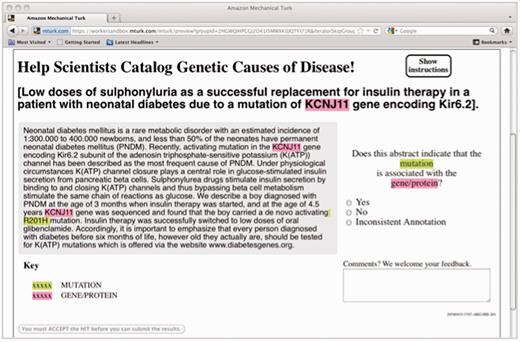HIT design for the gene–mutation task.