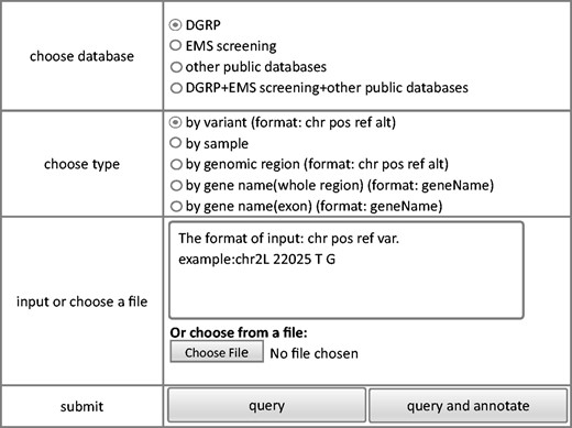 Steps of query model of FlyVar database.