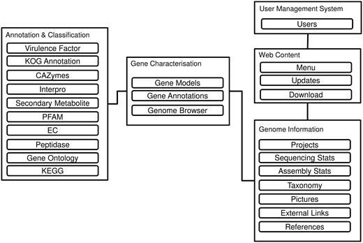 The database schema of DemaDb.