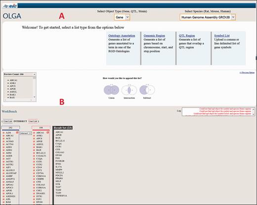 Cross-species use case for identifying genes associated with glomerulonephritis using the Renal Disease Portal and the OLGA tool.